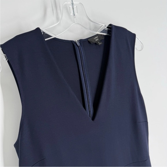 J Crew 365 Sheath Dress Womens Size 14 Navy Blue V-Neck Stretch Ponte Knit - Picture 2 of 10